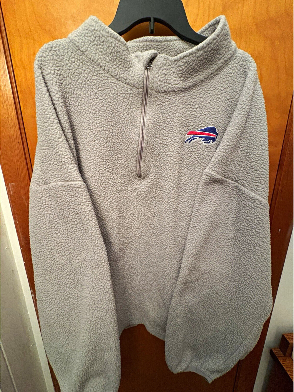 Buffalo Bills Fanatics Sherpa Fleece 1/4 Zip Pullover Gray Men’s 4XL